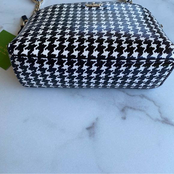 KATE SPADE Black & White Hilli Cameron Street Houndstooth Chain Crossbody - Picture 5 of 14
